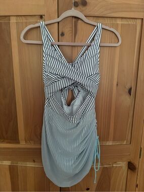 Mesh Cutout Tummy Control One-Piece Swimdress